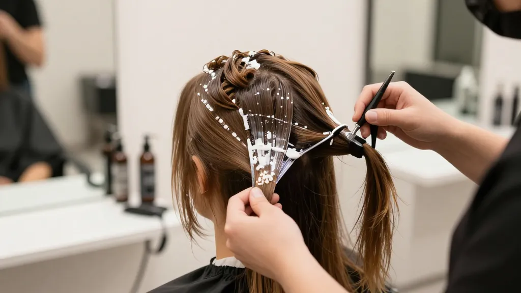 Haarfarbe und Strähnentechnik